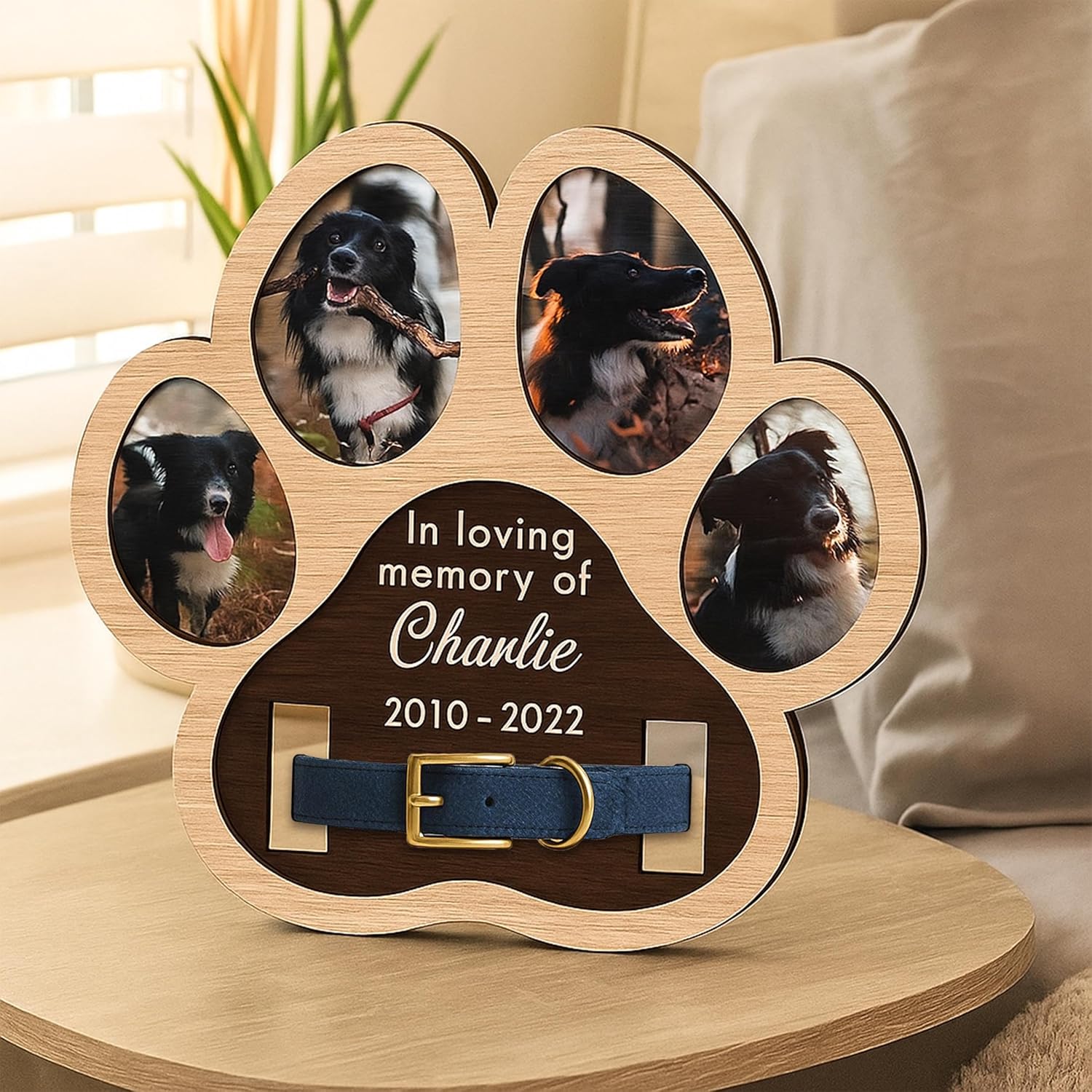 Engraved Wood Frame - Dog Memorial Frame for Loss of
