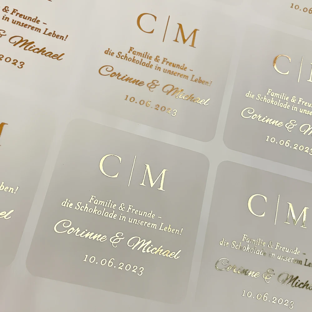 Personalised Candle Label - 100 Sheets Personalized Wedding Stickers Transparent