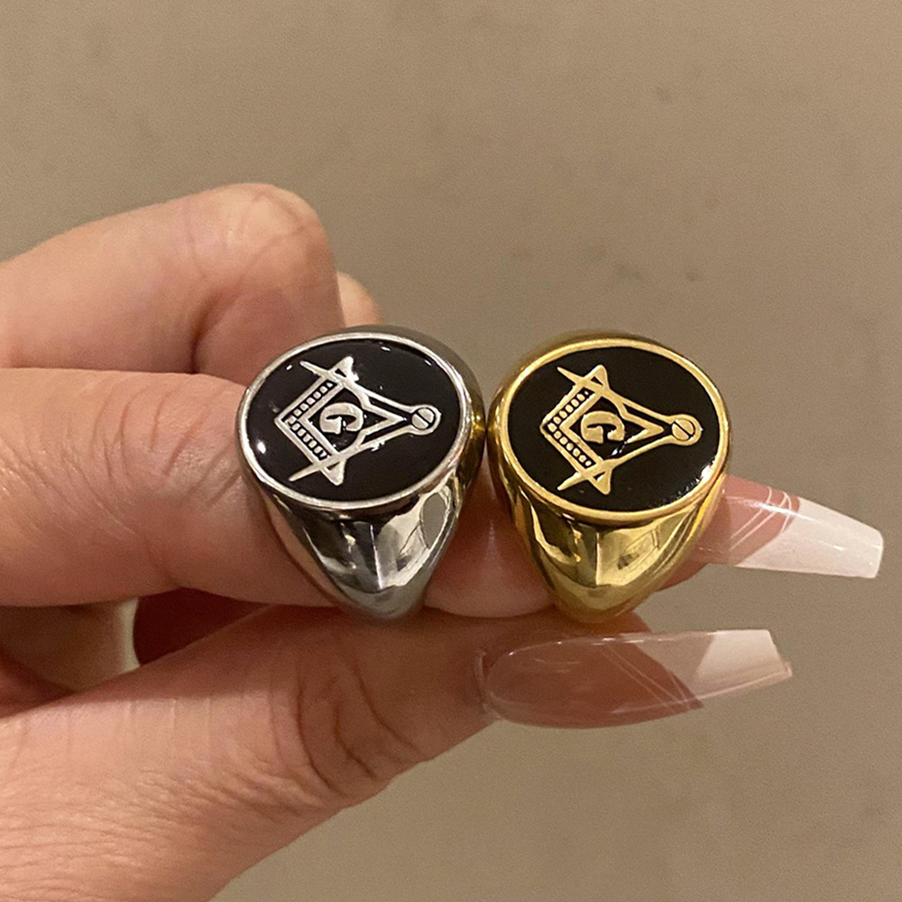 Men Vintage 316L Stainless Ste - Initial Ring Custom 评论和价格
