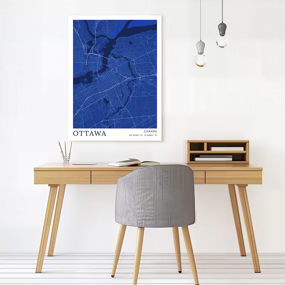 Ottawa City Map Printed Canvas - Custom Map Poster 评论和价格