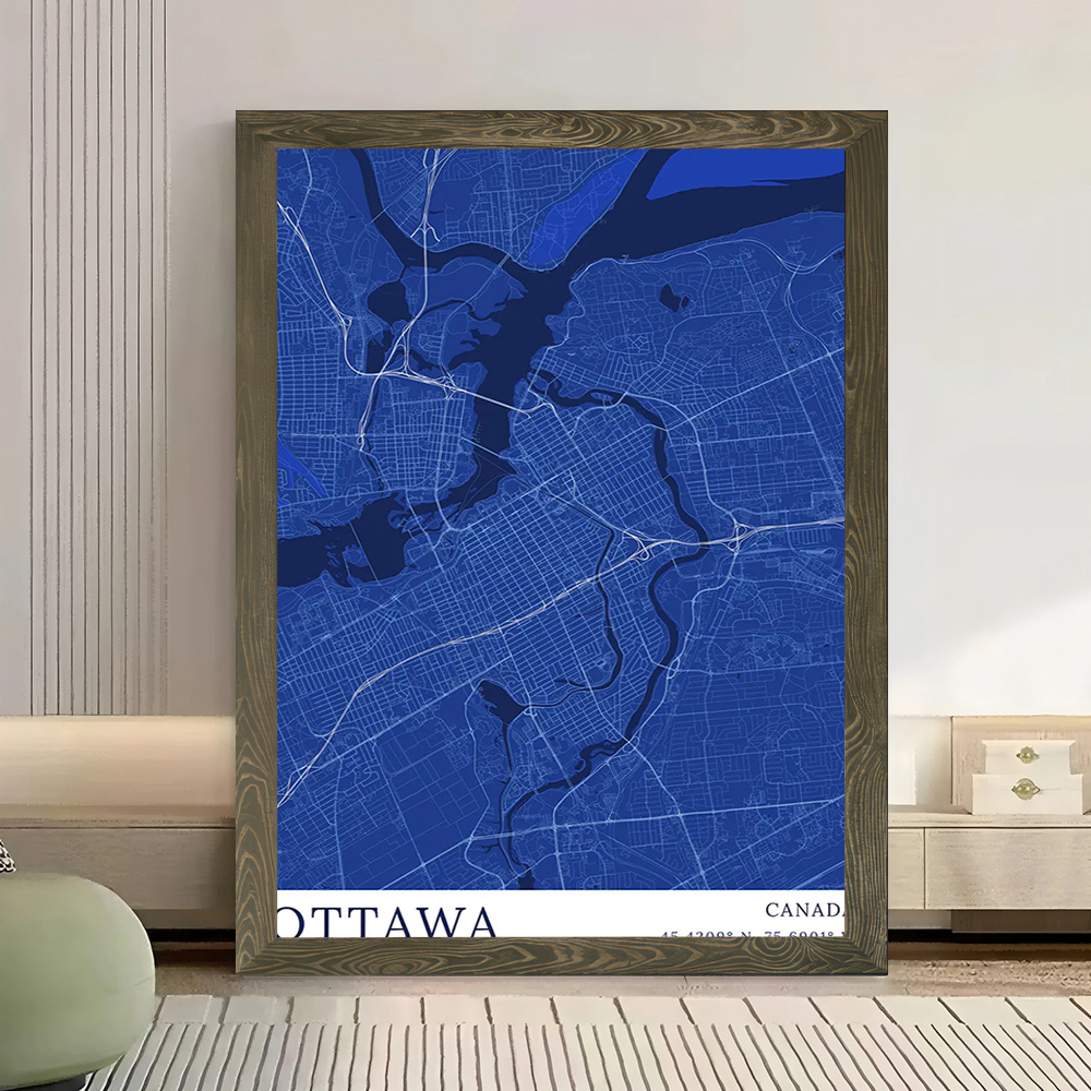 Ottawa City Map Printed Canvas - Custom Map Poster 评论和价格