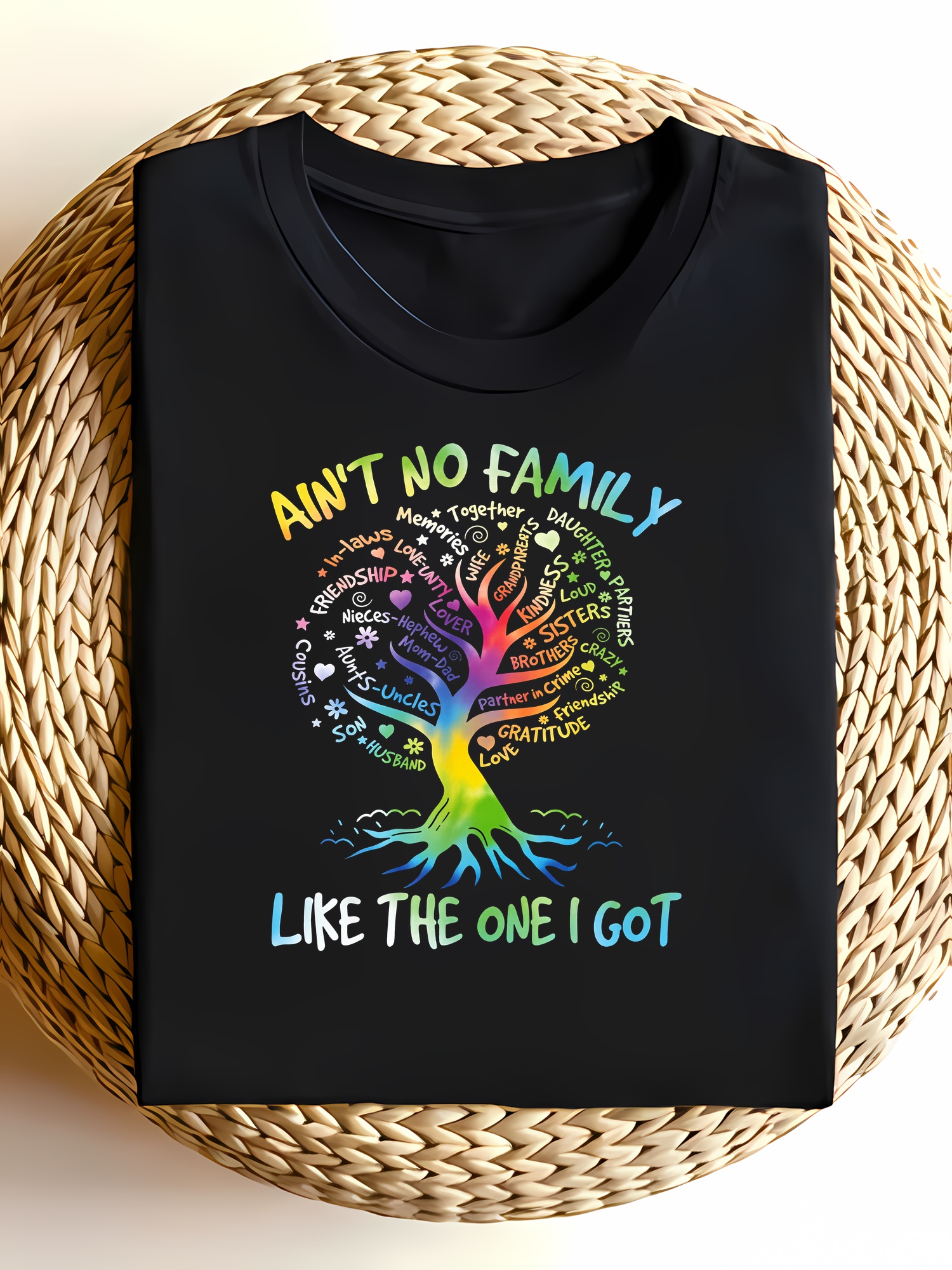 Casual Black Rainbow Family Tr - Family Tree Print 评论和价格