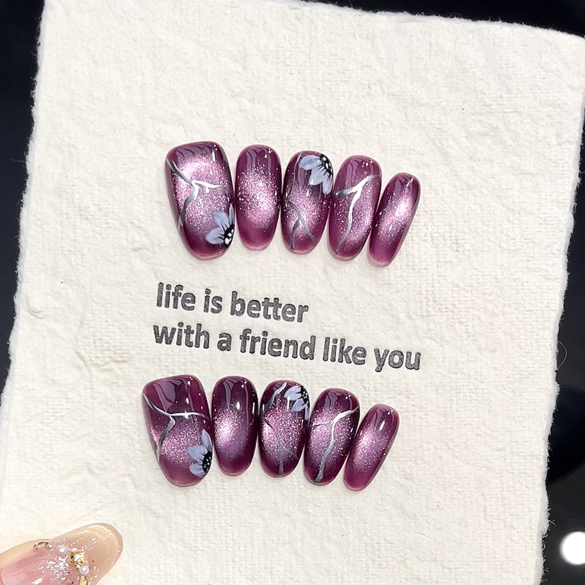 10pcs Handmade Pressed Oval Na - Pressed Flower Art 评论和价格