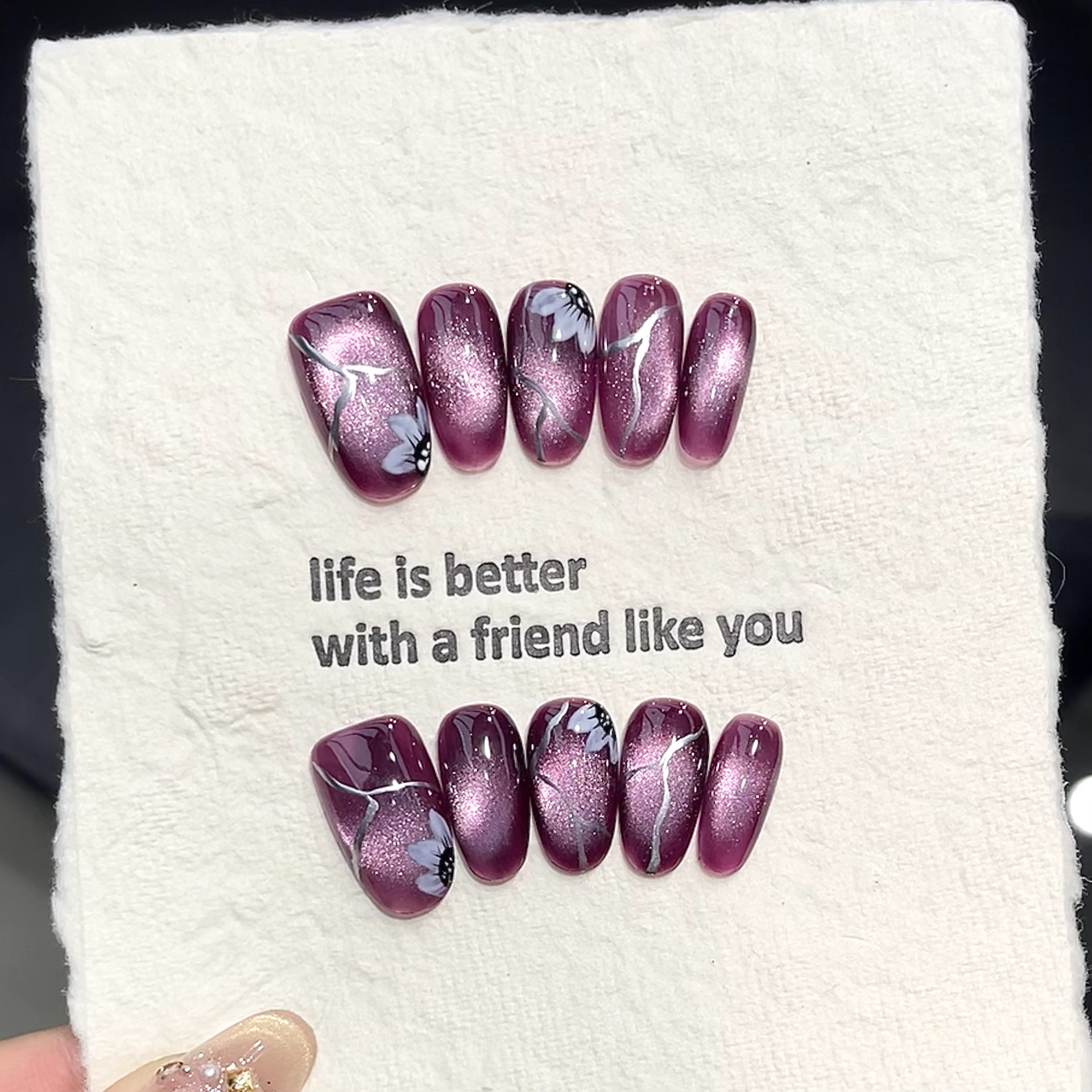 10pcs Handmade Pressed Oval Na - Pressed Flower Art 评论和价格