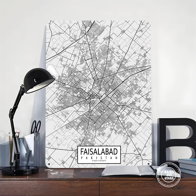 Faisalabad City Map Pakistan L - Custom Map Poster 评论和价格