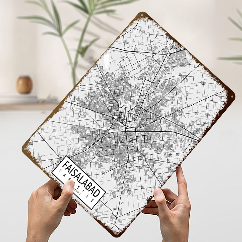 Faisalabad City Map Pakistan L - Custom Map Poster 评论和价格