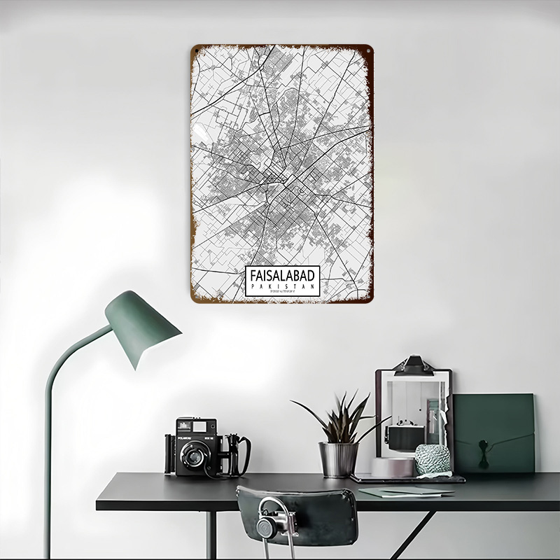 Faisalabad City Map Pakistan L - Custom Map Poster 评论和价格