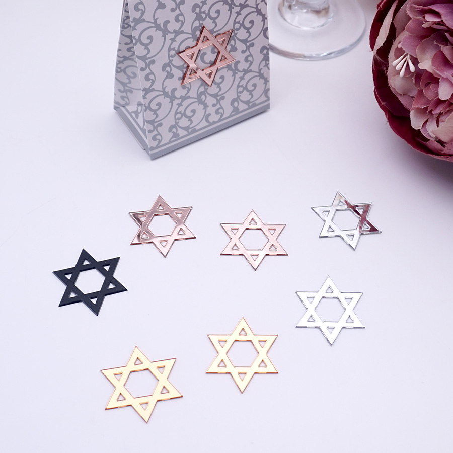 50pcs/Lot Star of David Acryli - Personalised Candle Label 评论和价格