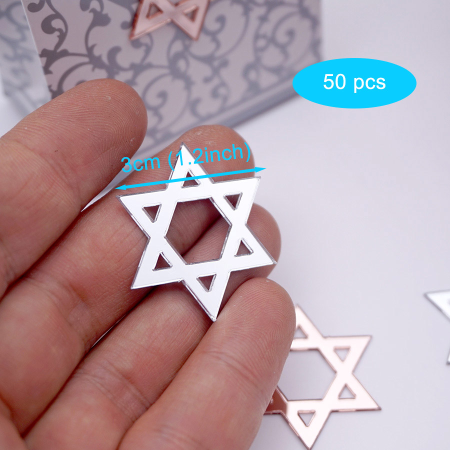 50pcs/Lot Star of David Acryli - Personalised Candle Label 评论和价格