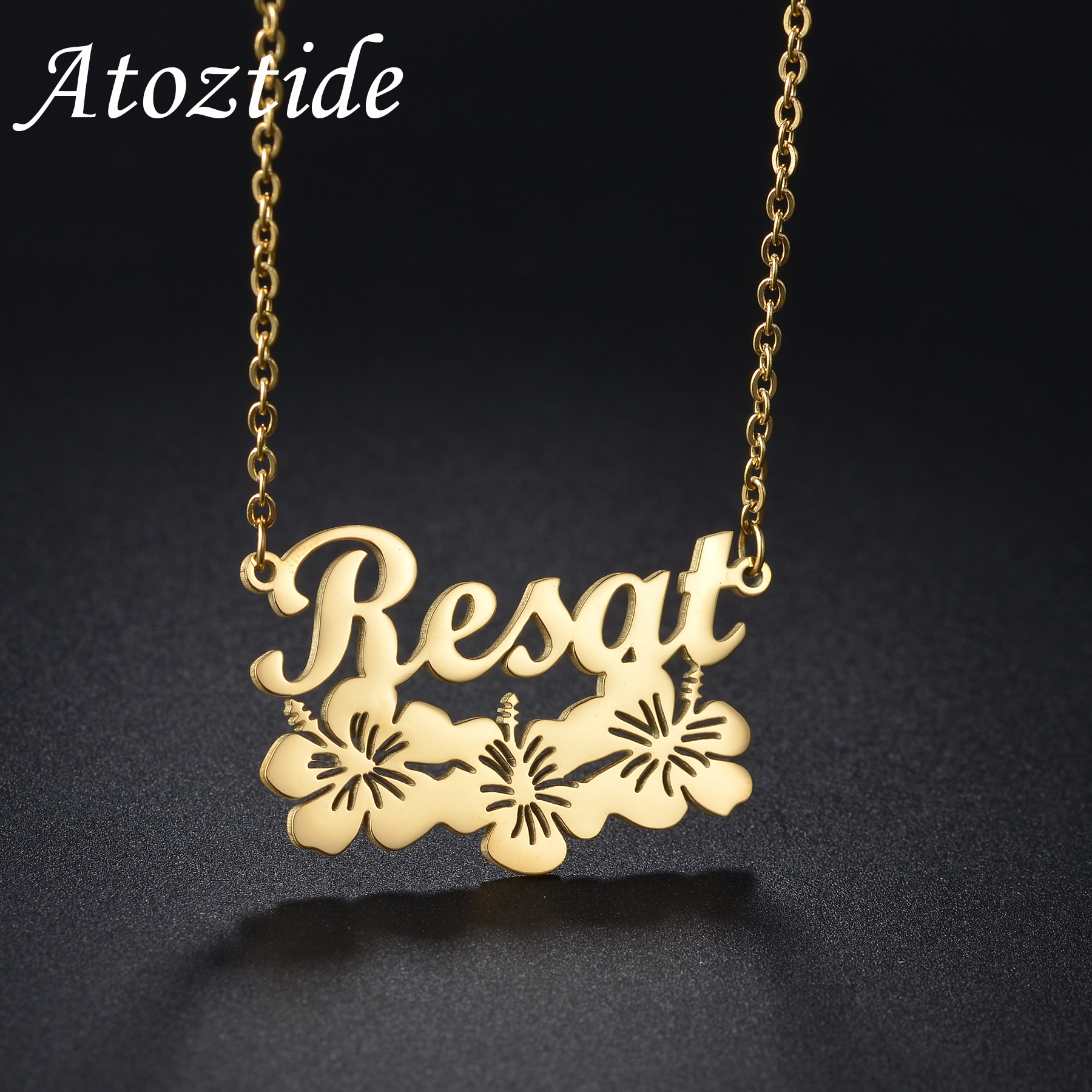 Atoztide Personalized Custom P - Birth Flower Necklace 评论和价格