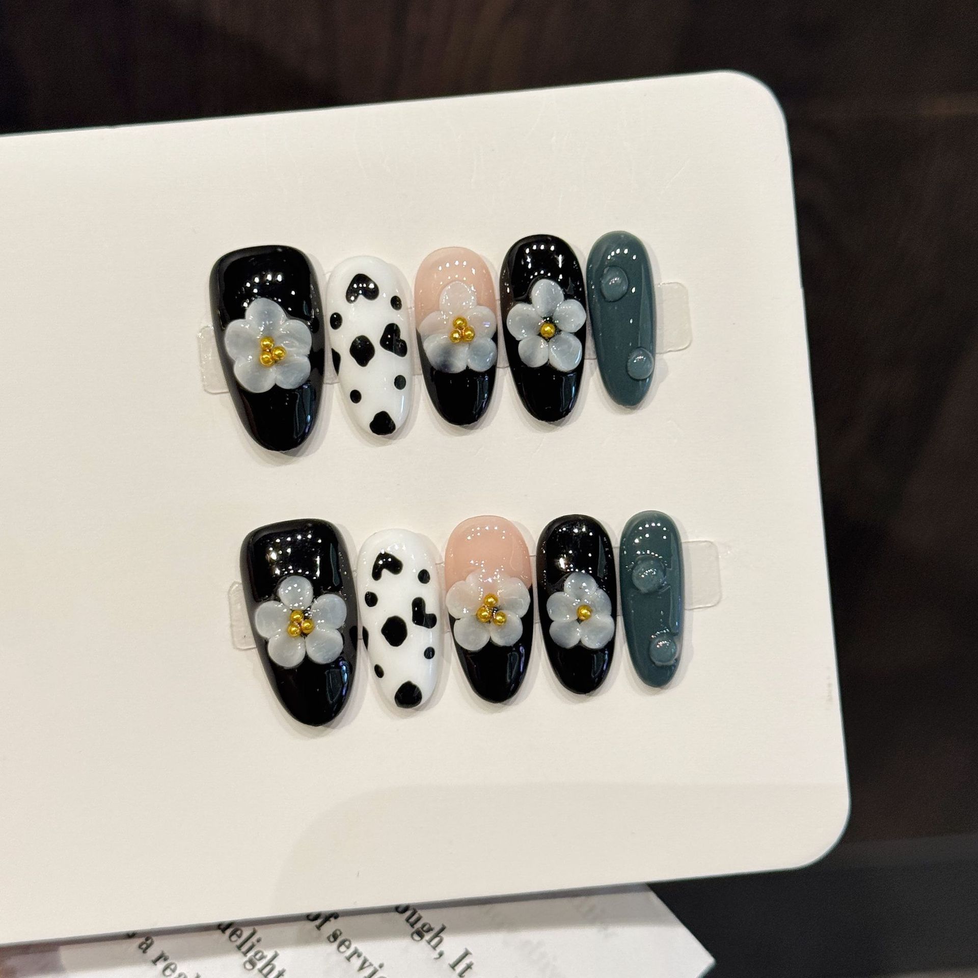 10pcs Handmade Oval Press on N - Pressed Flower Art 评论和价格