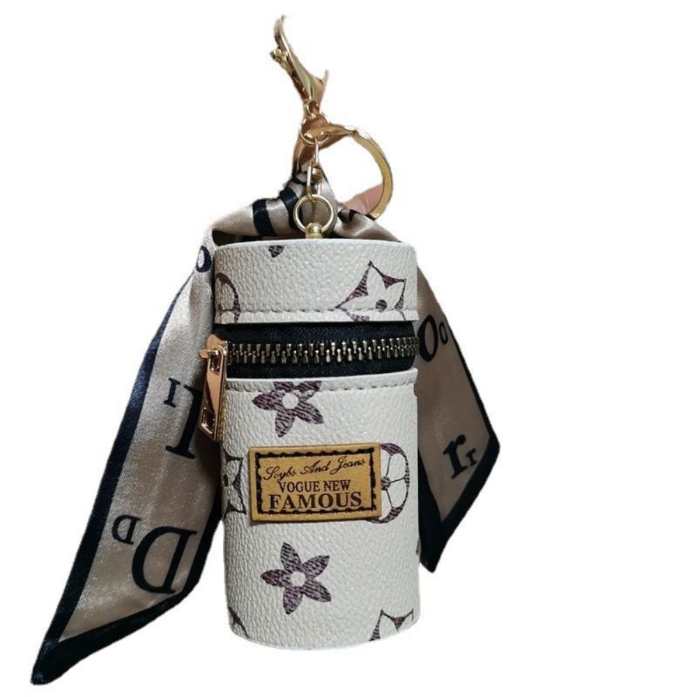 White Monogram Floral Print Cy - Monogram Keychain Leather 评论和价格