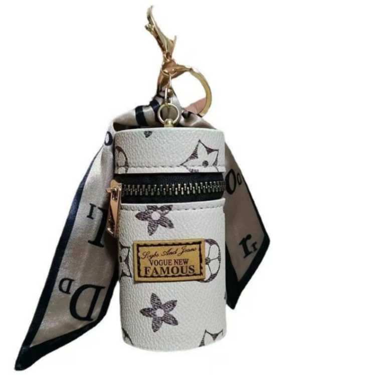 White Monogram Floral Print Cy - Monogram Keychain Leather 评论和价格