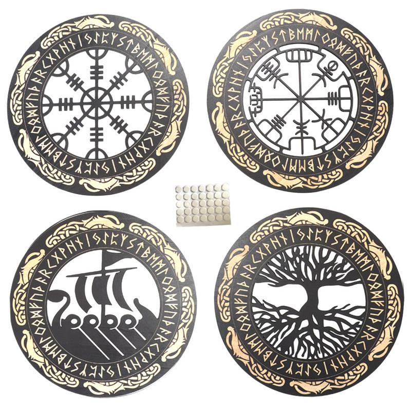 4PCS Set Wall Art Nordic Vikin - Family Tree Print 评论和价格