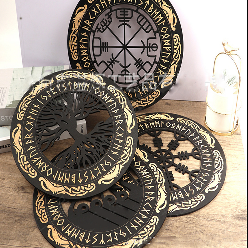 4PCS Set Wall Art Nordic Vikin - Family Tree Print 评论和价格