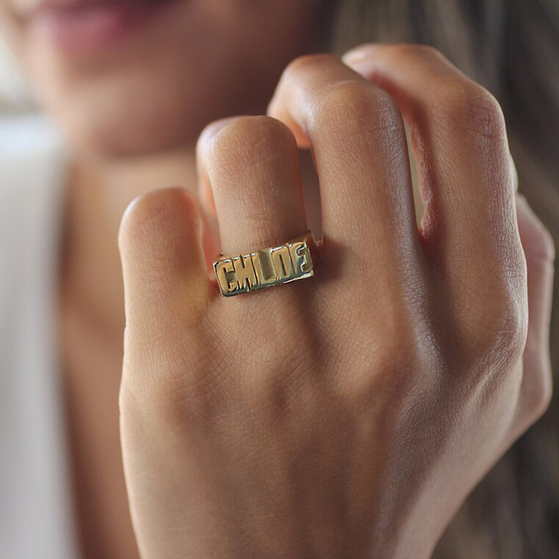 Custom Gold Gothic Rings for M - Initial Ring Custom 评论和价格