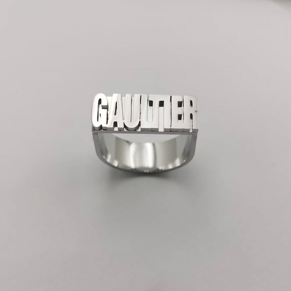 Custom Gold Gothic Rings for M - Initial Ring Custom 评论和价格