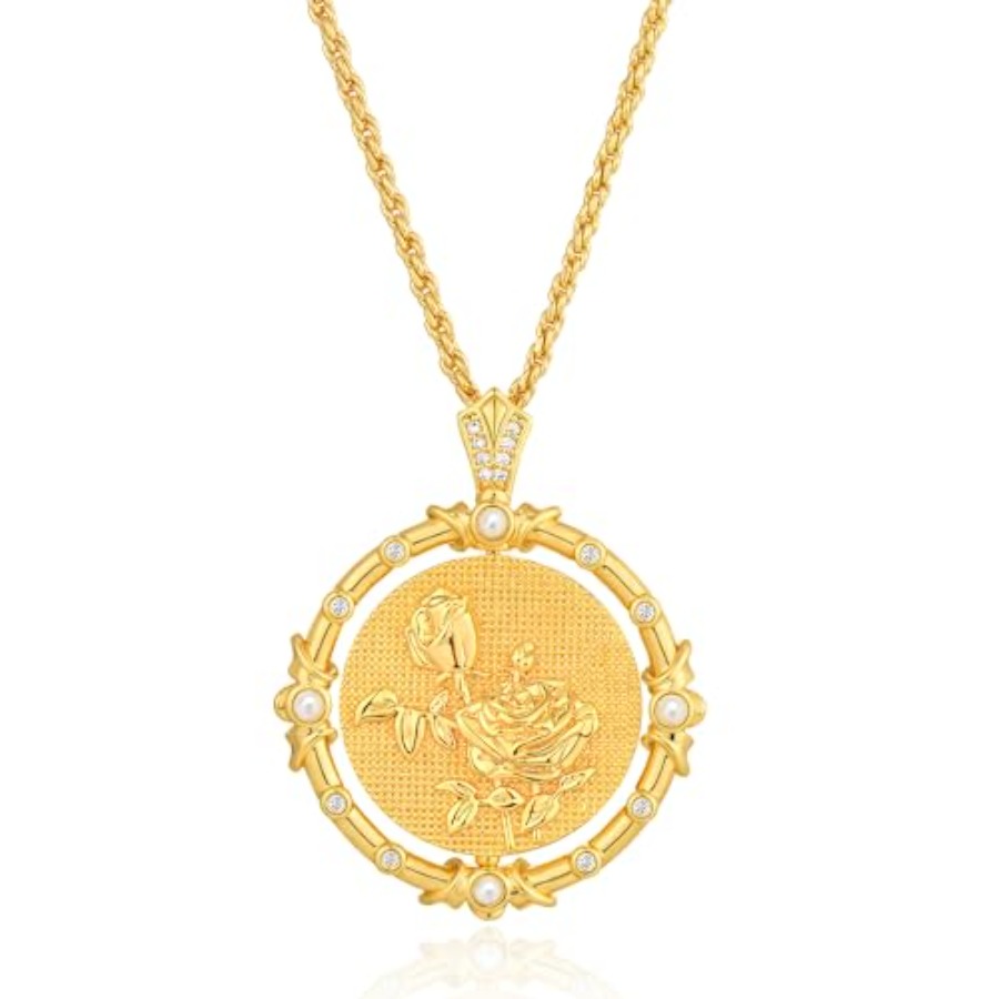 Fettero Gold Necklace for Wome - Birth Flower Necklace 评论和价格