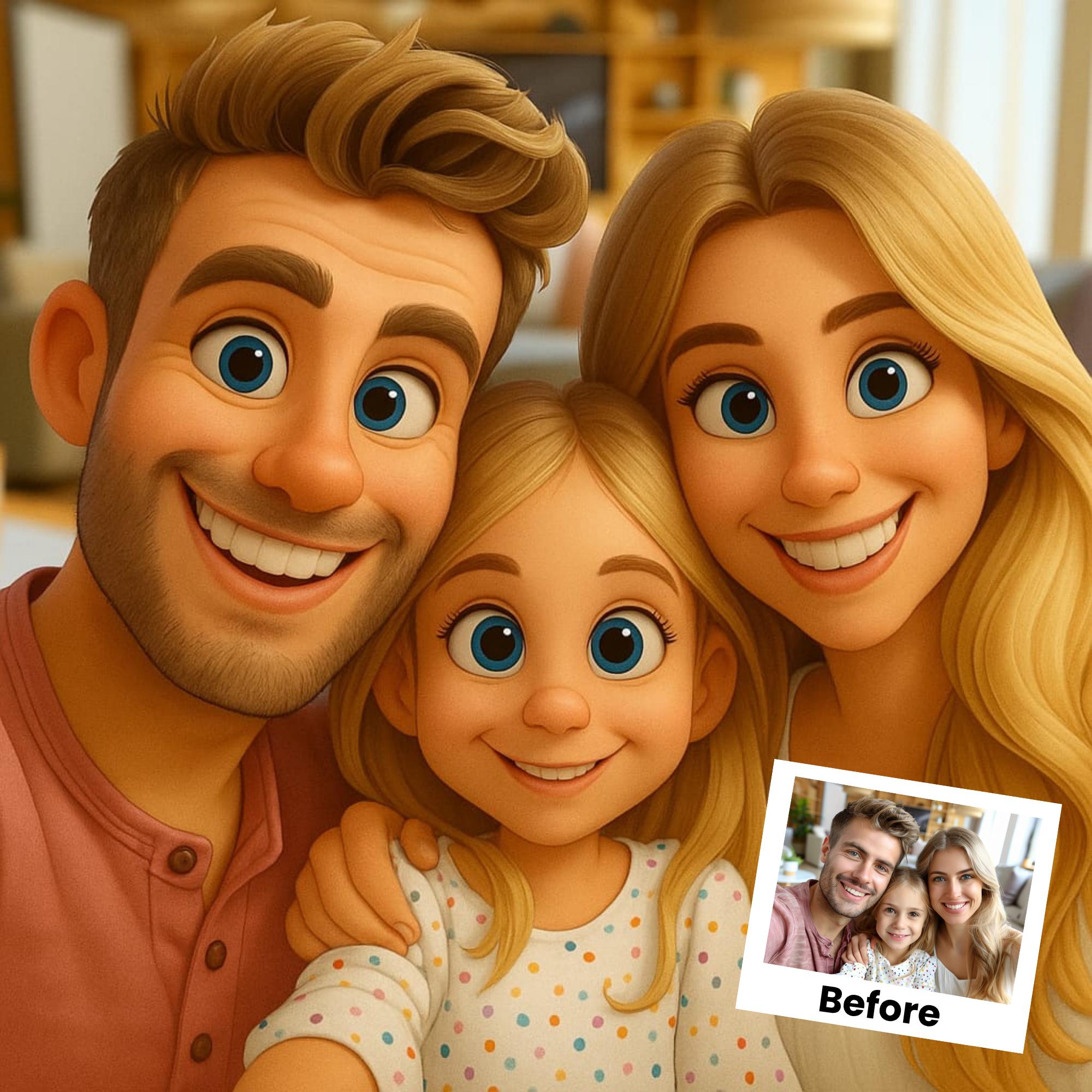 Custom Family Portrait Cartoon - Custom Star Map 评论和价格