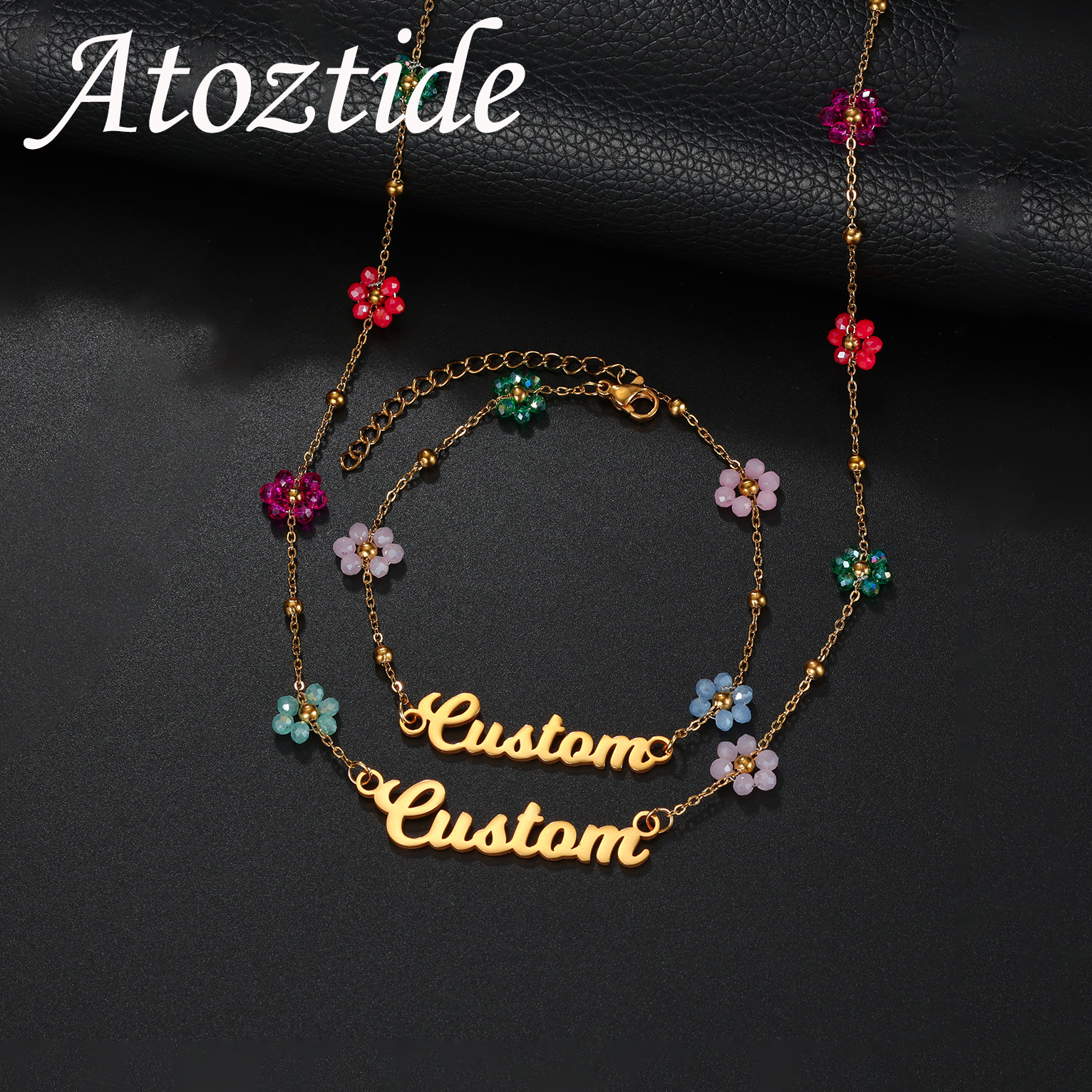 Atoztide Custom Name Jewelry S - Birth Flower Necklace 评论和价格