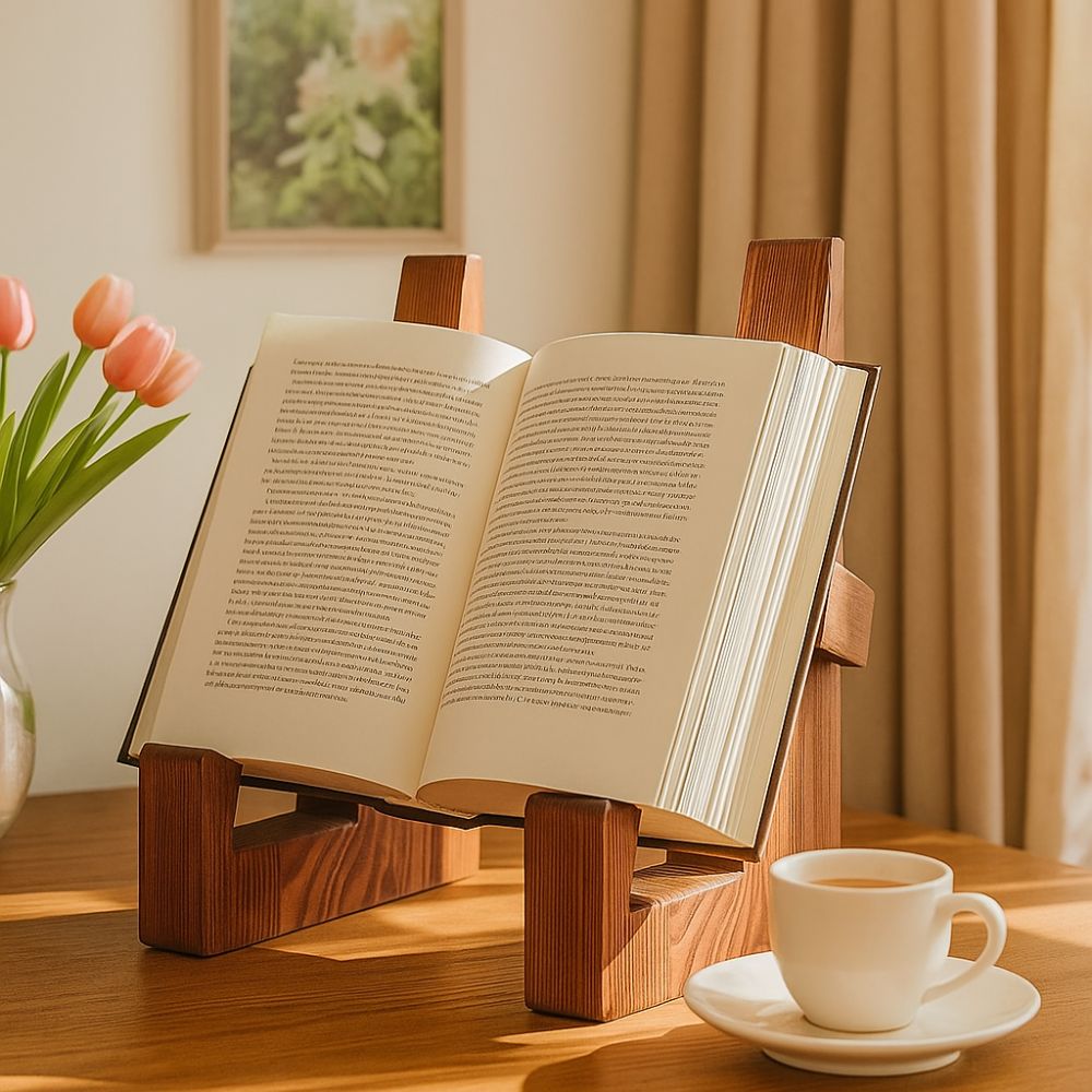 Vintage Wooden Cookbook Holder - Engraved Wood Frame 评论和价格