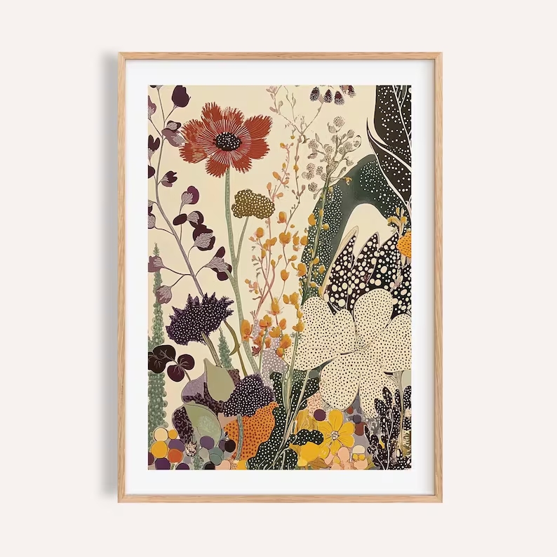 Modern Japanese Botanical  Wal - Custom Map Poster 评论和价格