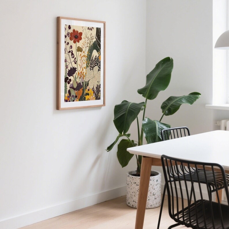 Modern Japanese Botanical  Wal - Custom Map Poster 评论和价格