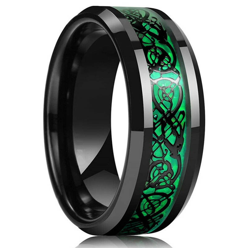 Fashion 8mm Men's Stainless St - Initial Ring Custom 评论和价格