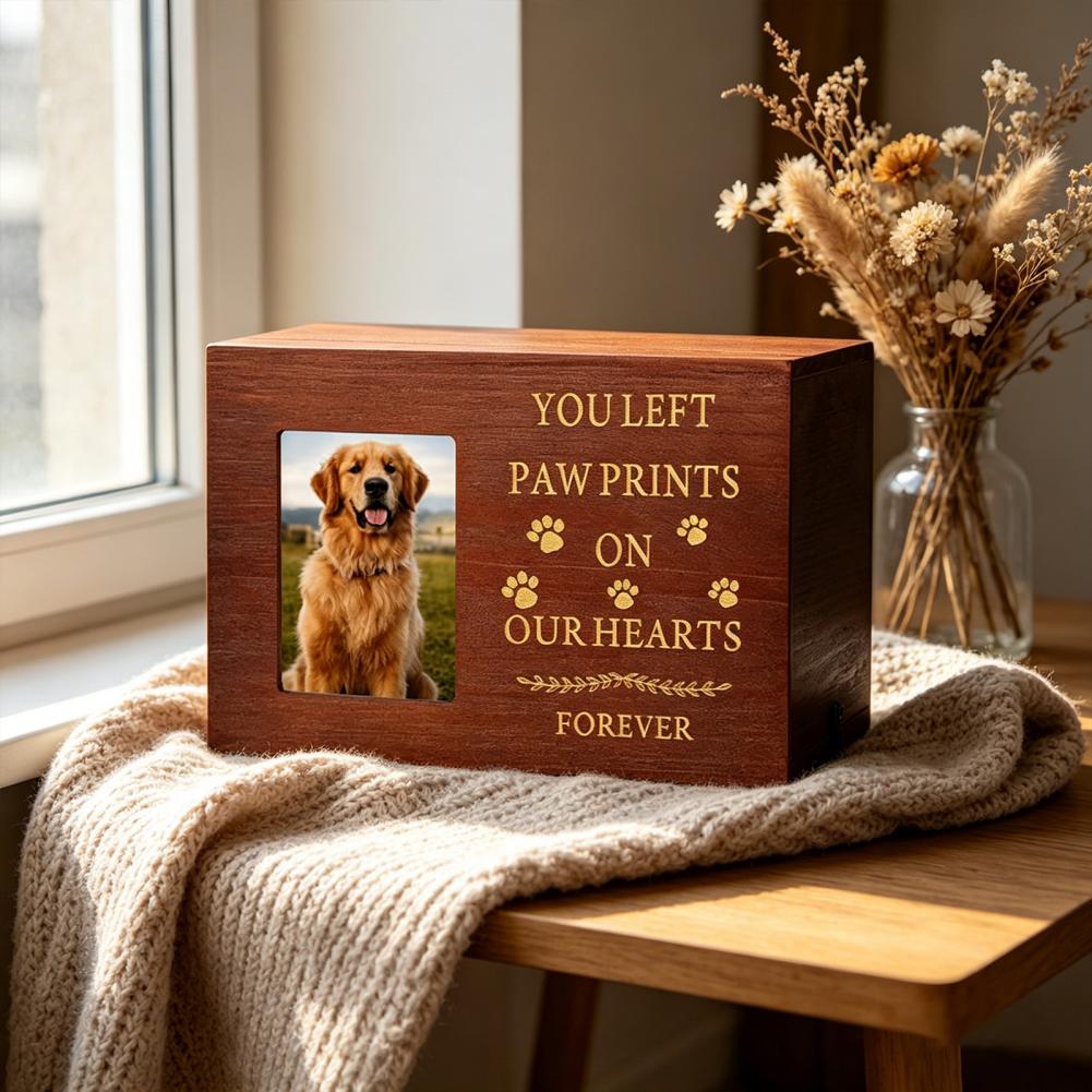 Wooden Pet Urn Solid Wood with - Engraved Wood Frame 评论和价格