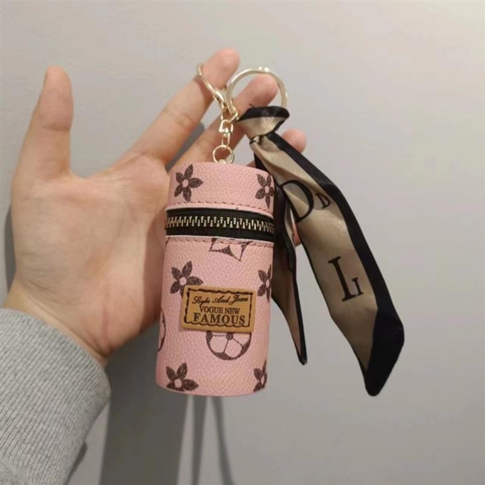 Pink Monogram Floral Print Cyl - Monogram Keychain Leather 评论和价格