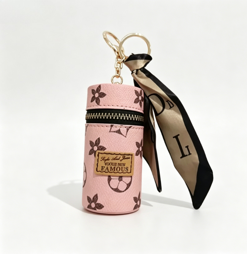 Pink Monogram Floral Print Cyl - Monogram Keychain Leather 评论和价格