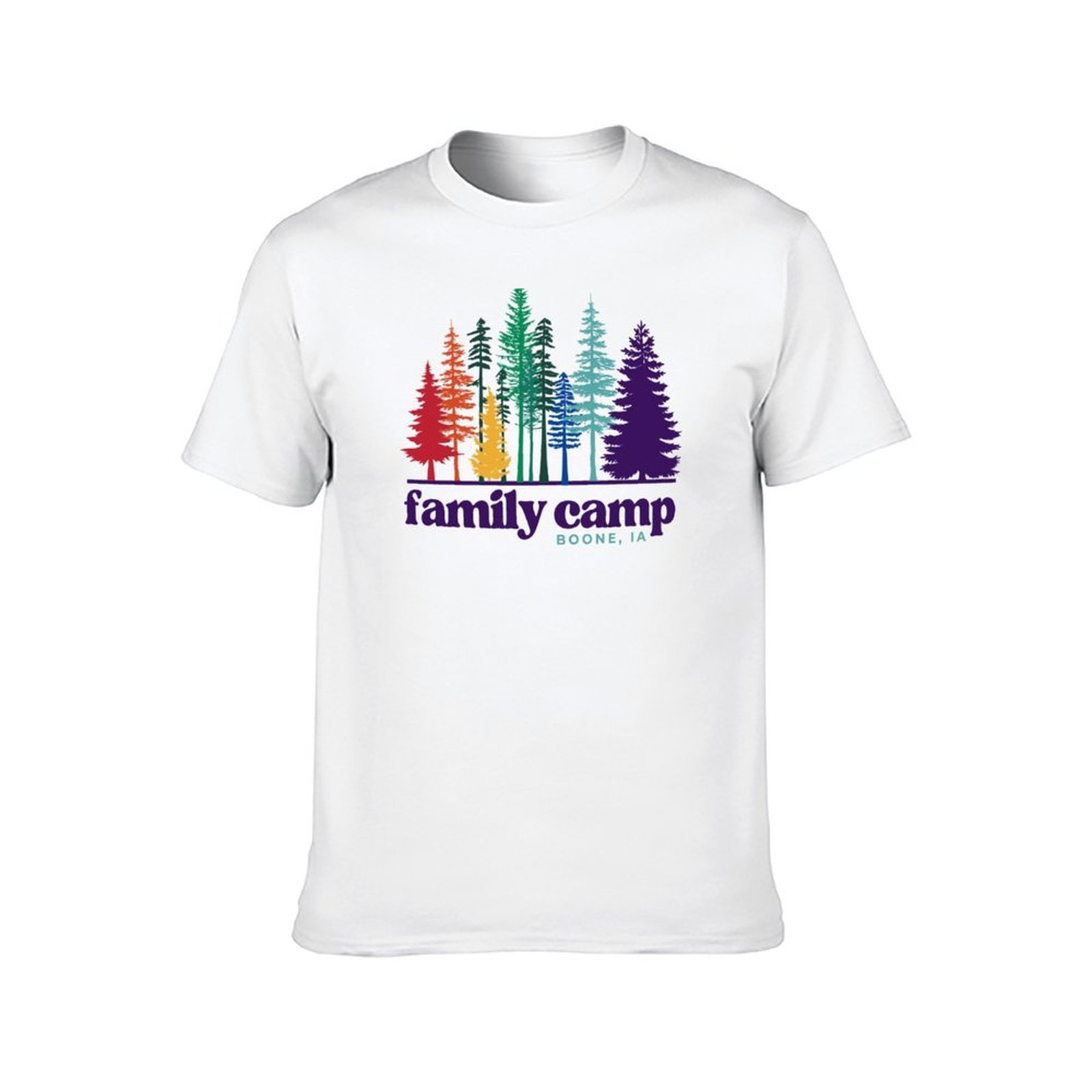 Family Camp Rainbow Trees T-Sh - Family Tree Print 评论和价格