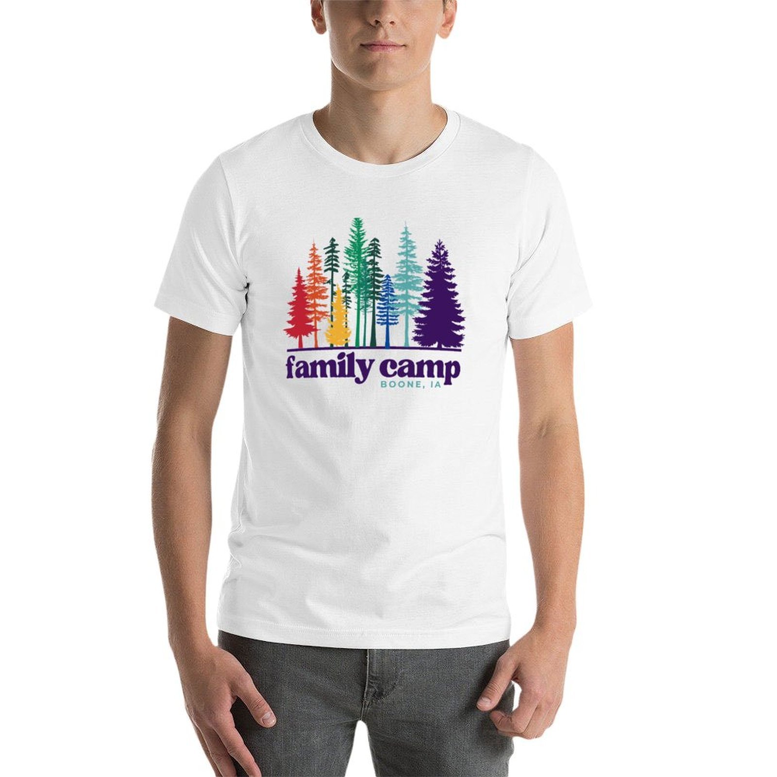 Family Camp Rainbow Trees T-Sh - Family Tree Print 评论和价格