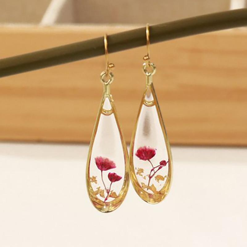 Natural Flower Drop Earrings U - Pressed Flower Art 评论和价格