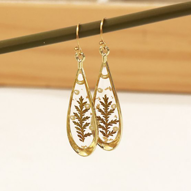 Natural Flower Drop Earrings U - Pressed Flower Art 评论和价格